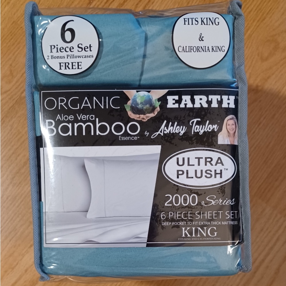 🆕Ashley Taylor Organic Aloe Vera Bamboo 6-PC